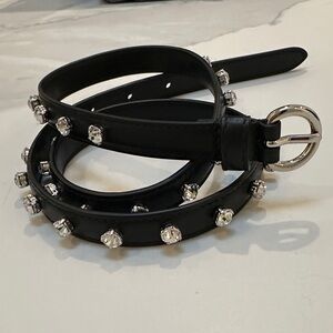 Miu Miu Studded Black Leather Belt